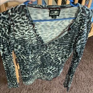 Cheetah/leopard print lucky brand Henley
